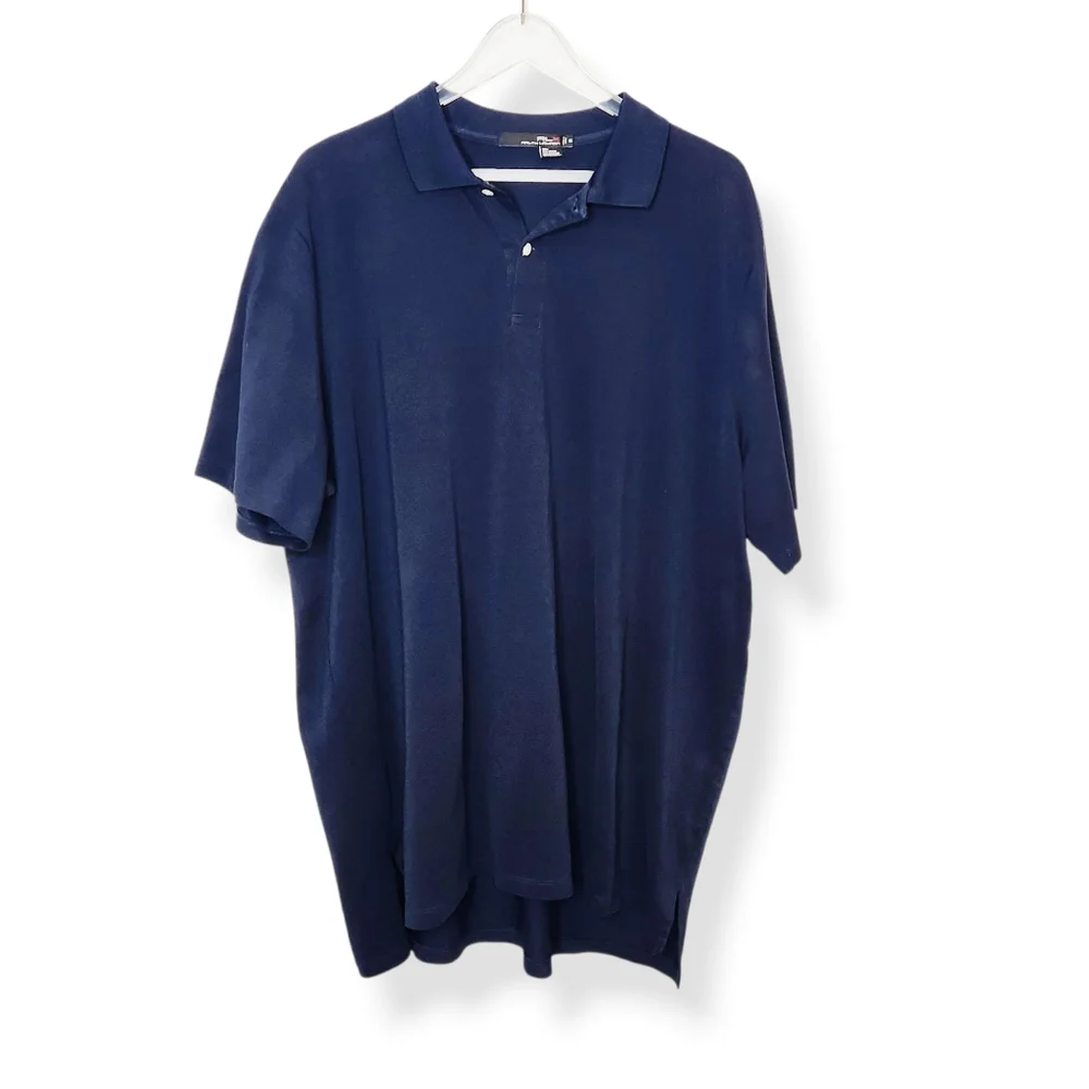 Ralph Lauren RLX Navy Blue Short Sleeve Collared Men's Polo Shirt Size XXL